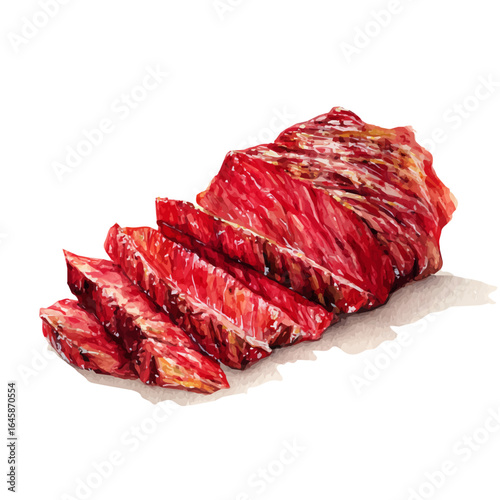 Carne Asada in watercolor style, vector illustration, isolated on white background.