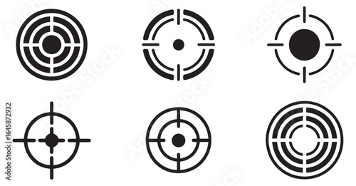 A Collection of Target Icons Representing Accuracy Precision and Focus in Different Design Styles and Variations