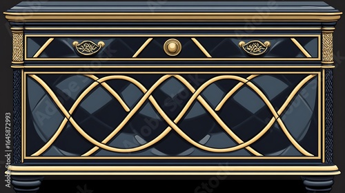 A detailed image depicting a decorative ornate piece of furniture