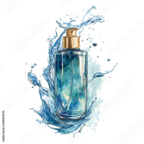 Body Lotion in watercolor style, vector illustration, isolated on white background.