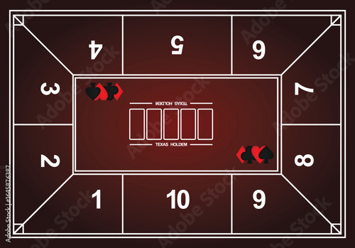 Texas holdem poker mat. vector illustration	