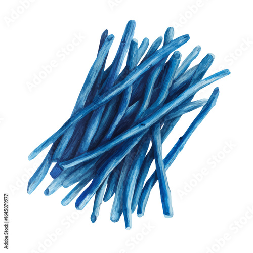 A watercolor painting of Blue Chalksticks, vector illustration on white background.