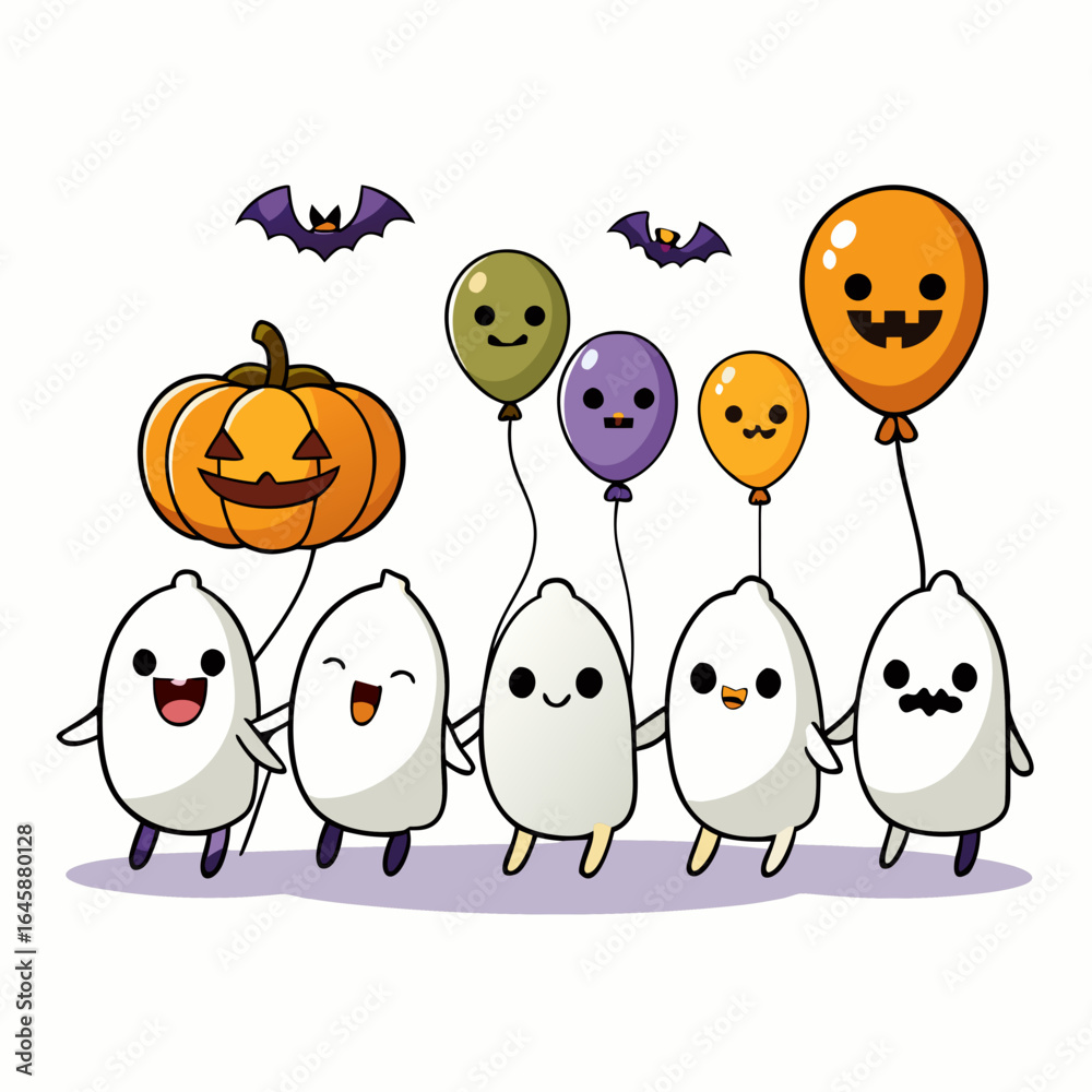 Obraz premium Scary Halloween Vector Set with Spooky Elements