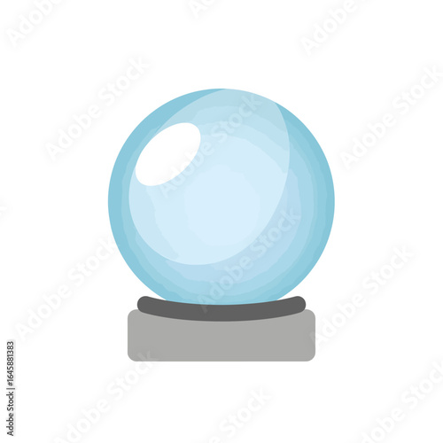 A detailed illustration of a crystal ball, used for fortune telling and divination purposes.
