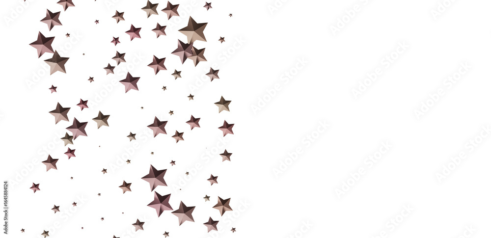 Fototapeta premium Beautiful rose gold stars on white. Perfect for invitations, cards, and more.