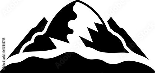 Avalanche Snow Icon Silhouette Vector Illustration