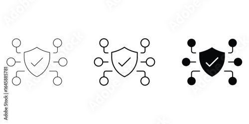 Multi device, shield security protection, privacy trusted checkmark, safe user safeguard, authentication icon vector illustration design