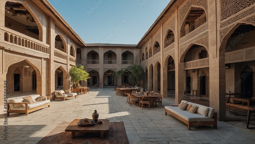 Obraz premium Historic Courtyard Architecture with Traditional Design