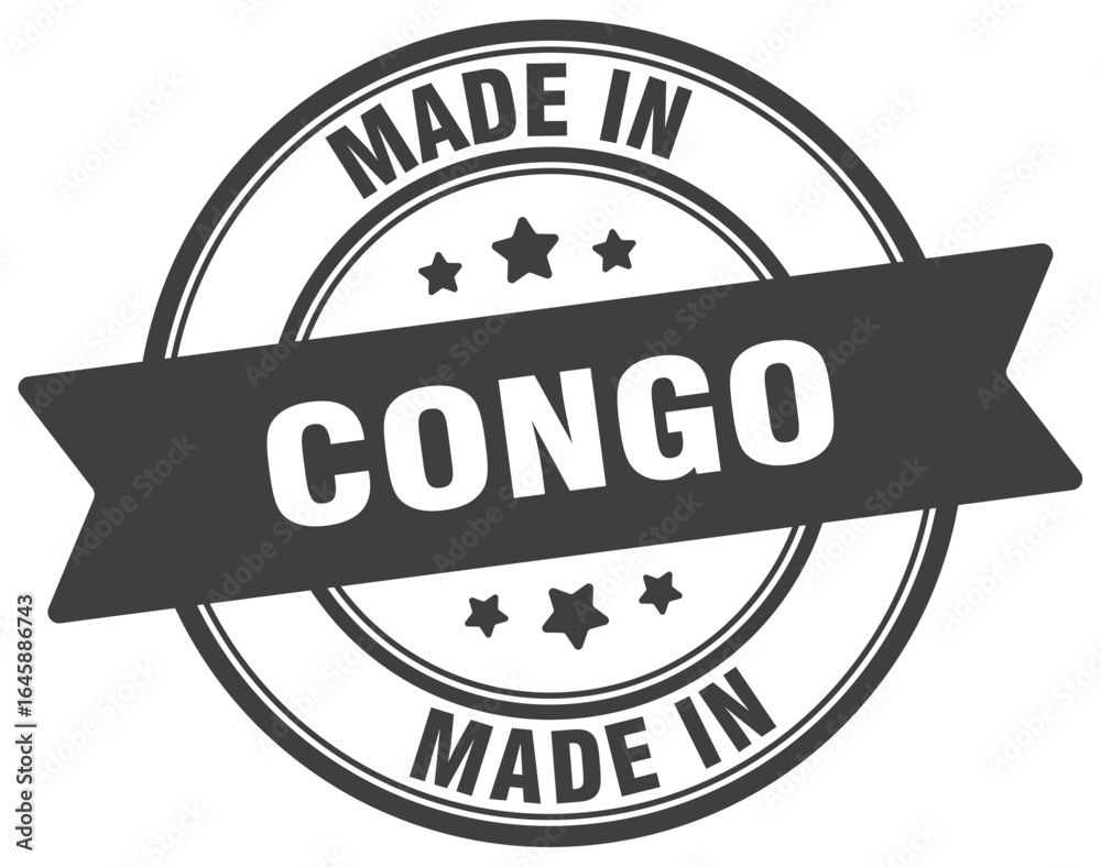 Fototapeta premium Made in Congo round sign. Made in Congo stamp.