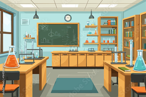 Bright and Organized Chemistry Laboratory Interior Design