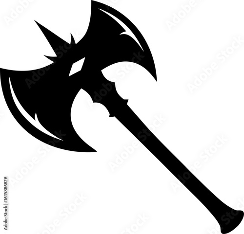 Executioner's Axe Silhouette Vector Black and White