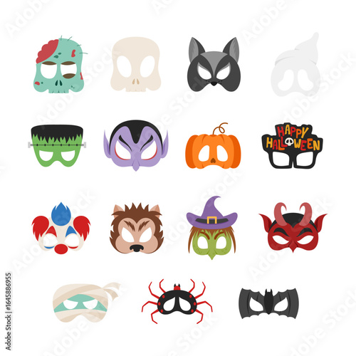 Halloween Printable Eye Masks for Kids | Halloween Party Costume Illustration