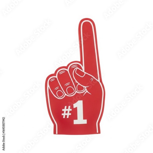 Red foam finger with number one symbol
