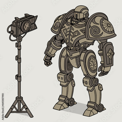 Baroque Lotus knight humanoid mech