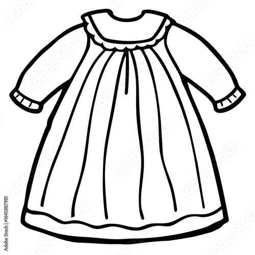 Cute Baby Gown Outline Vector