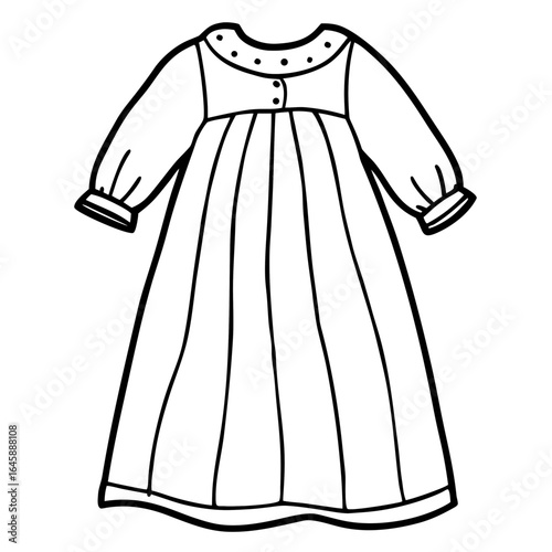 Cute Baby Gown Outline Vector