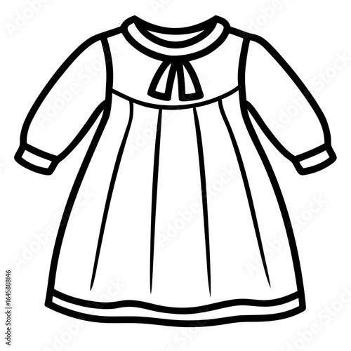 Cute Baby Gown Outline Vector