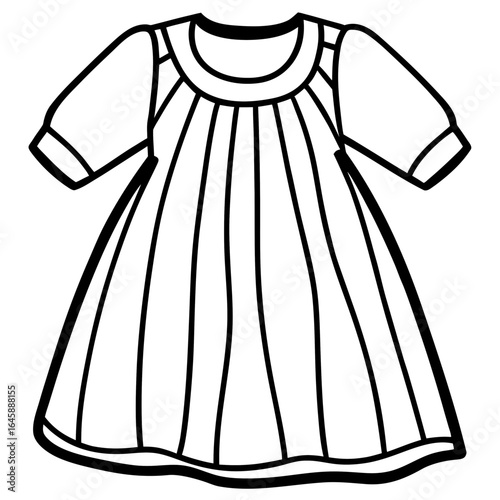 Cute Baby Gown Outline Vector