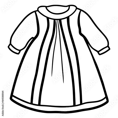 Cute Baby Gown Outline Vector