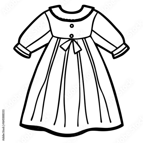 Cute Baby Gown Outline Vector