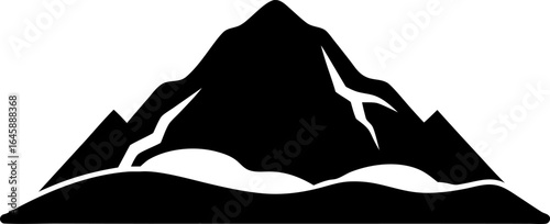 Landslide Mountain Icon Silhouette Vector Illustration