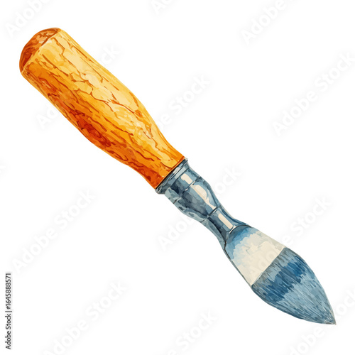 A watercolor painting of Chisel, vector illustration on white background.
