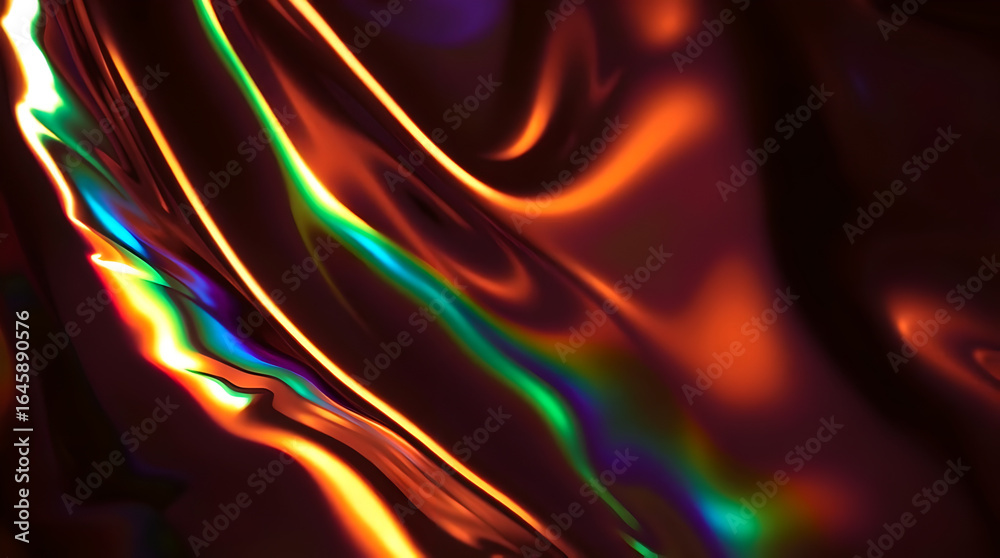 Naklejka premium Abstract Holographic Texture with Vibrant Rainbow Light Effect