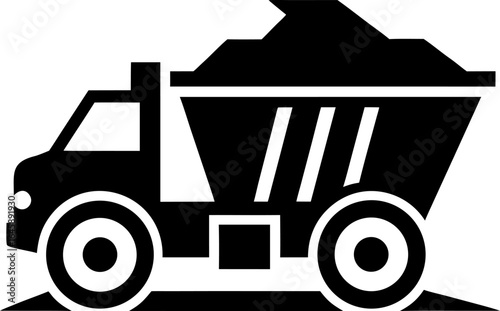 Mining Truck Icon Silhouette Vector Illustration Black