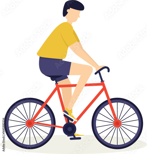 vector illustration of a man riding bicycle