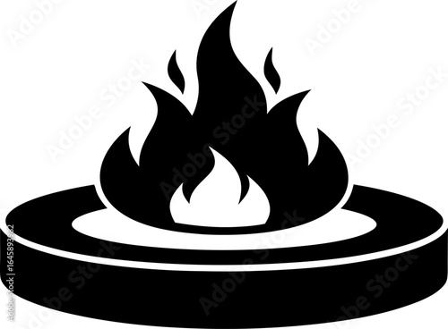 Outdoor Campfire Pit with Rocks Graphic