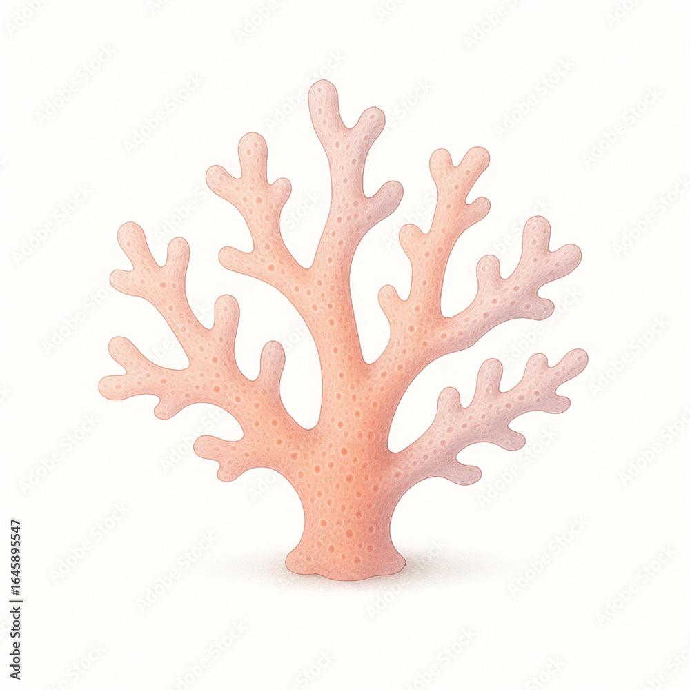 Obraz premium Coral Reef Elegance: A single coral, rendered in exquisite detail, showcases the beauty of the underwater world.