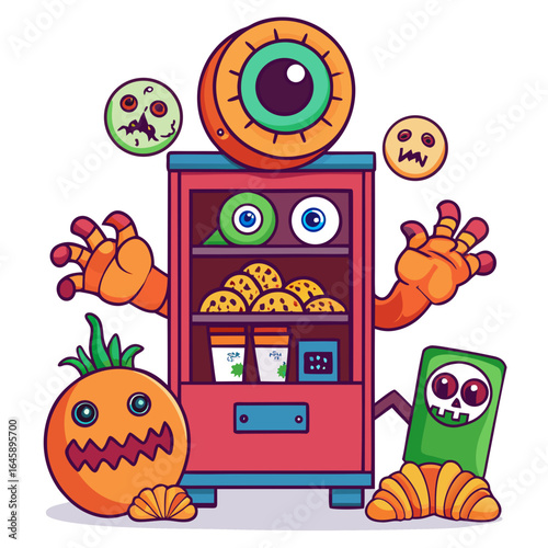 Scary Halloween Vector Set with Spooky Elements