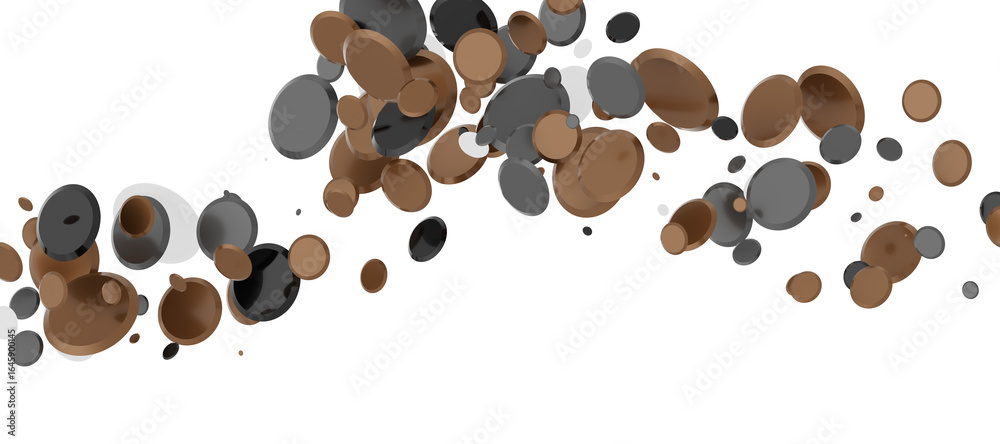 Obraz premium Radiant Revelry: Dynamic 3D Illustration of a Radiating gold Confetti Celebration