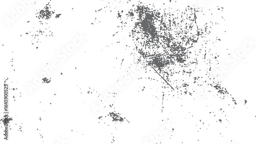 Abstract monochrome grunge texture with irregular distressed elements. Horizontal distress overlay texture with uneven grunge design style.  