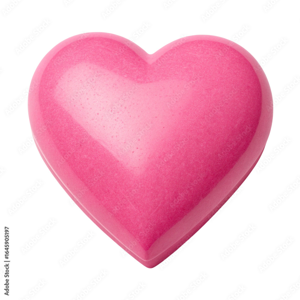 Fototapeta premium Glossy pink heart shape isolated on transparent background