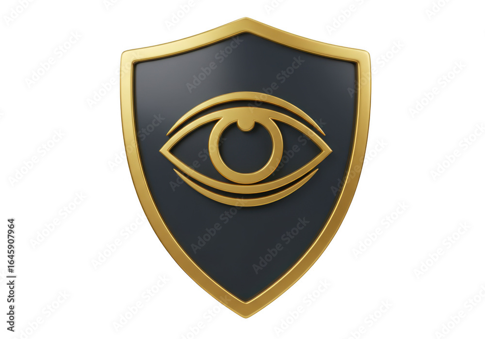 Golden eye shield isolated on transparent background Golden eye shield isolated on transparent background