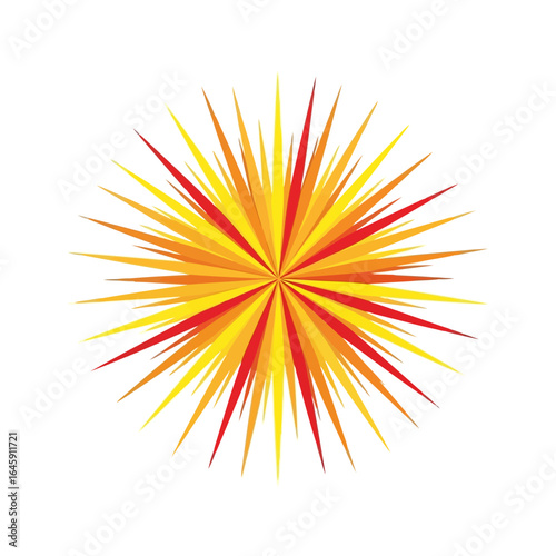 Vector art of abstract colorful starburst explosion isolated on white background