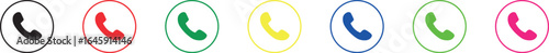 Colorful phone call icons vector illustration for contact us page and communication design element use