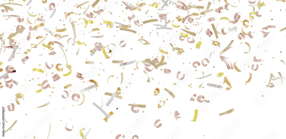 Fototapeta premium High-resolution image of falling confetti, perfect for celebratory designs. Neutral colors, ideal for various themes.