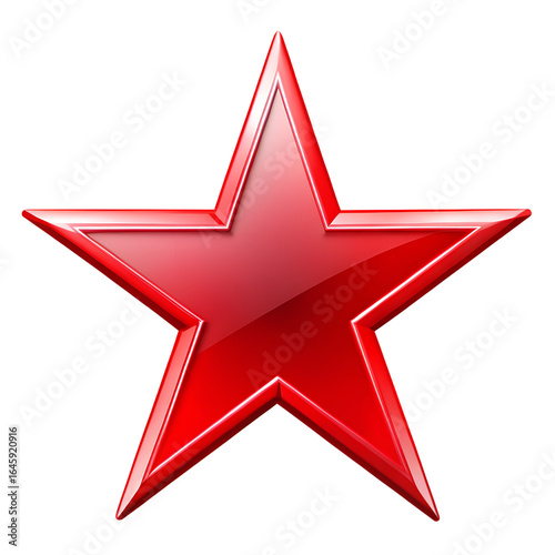 red star icon isolated on white background png, ai generated.