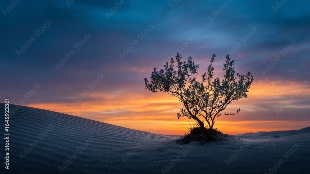 Silhouette tree sunset dune landscape Silhouette tree sunset dune landscape