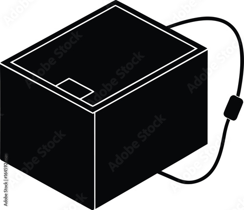 cable management box silhouette vector art illustration