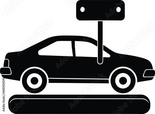 car phone mount silhouette vector art illustration