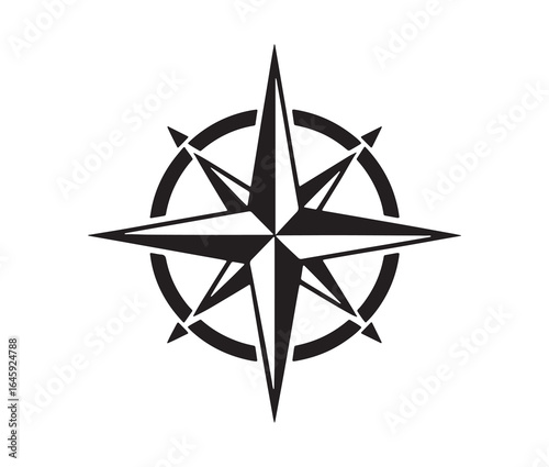 Compass silhouette icon.