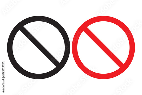 Transparent PNG available
forbidden sign not allowed in red and black . ban icon symbol . stop entry sign . slash icon . prohibited mark
