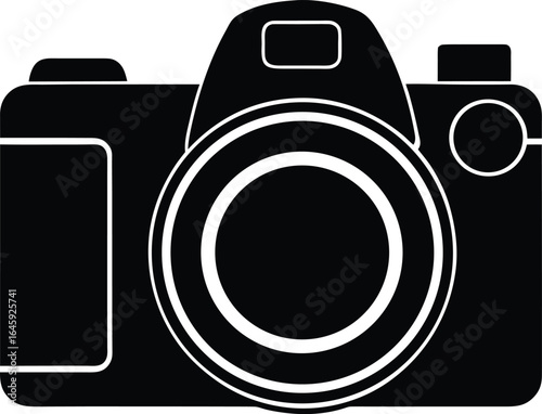 dslr camera silhouette vector art illustration