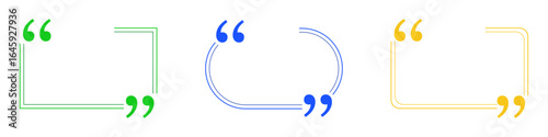 Colorful Quotation Mark Frames – Vector Set for Quotes, Testimonials & Captions