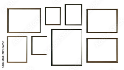 photos gallery wall mockup with a display different isolated on white background, png, ai generated.