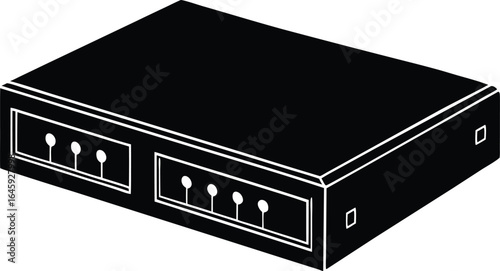 kvm switch silhouette vector art illustration