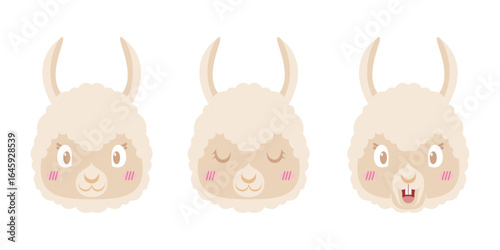 Cute cartoon llama. Vector illustration isolated on white background. Llama cartoon design, Animal cute zoo life nature character childhood and adorable theme Vector illustration